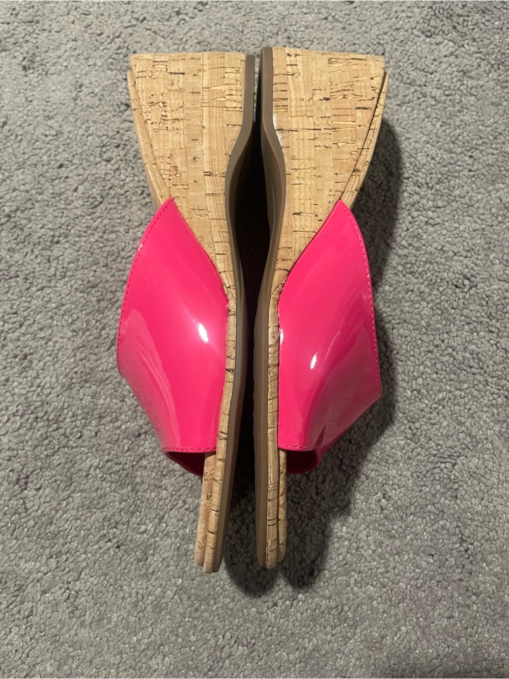 Aerosoles Pink Patent Cork Wedge Heels Size 8 - Picture 3 of 8